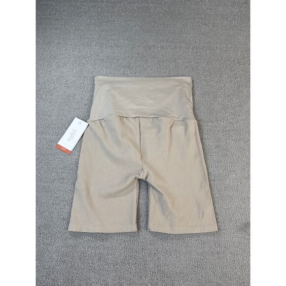 NWT Isabel Maternity by Ingrid + Isabel Bike Shorts Seamless Ribbed Tan Size XL - Picture 2 of 6